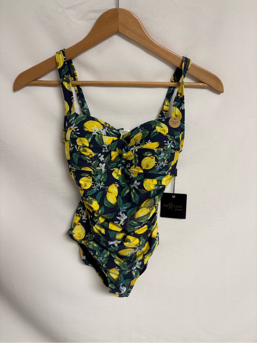 Ninety Navy Lemon Print One-Piece Swimsuit